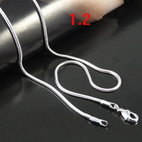 Bulk 100pcs Wholesale 1.2mm Sterling Silver Plated Snake Chain Necklace 16-28''