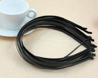 15pcs 5mm Black  Headbands W/Bent Ends