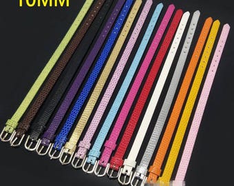 10pcs Adjustable Snake Strap Blank Faux Leather Bracelet Strap Wristbands,Fit 10mm Slide Charm,DIY Bracelet Accessory