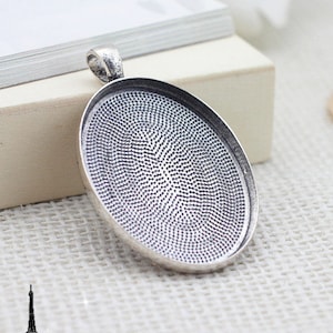 Wholesale 6 colors 20pcs Large Oval Pendant Trays - 30mmx40mm Oval Pendant Blanks - Bezel Cabochon Settings - Pendant Tray Blanks,