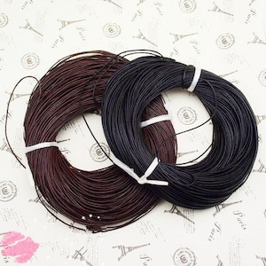 10Yds 1mm Black/Brown Genuine Leather Cords String Rope,Jewelry Beading String, For Bracelet & Necklace,DIY Jewelry Accessory