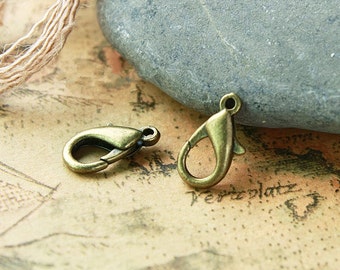 Wholesale-100pcs 12mm Silver tone/ Antique Bronze  Lobster Clasp Connector Pendant Charm/Finding, DIY Accessory Jewellry Making