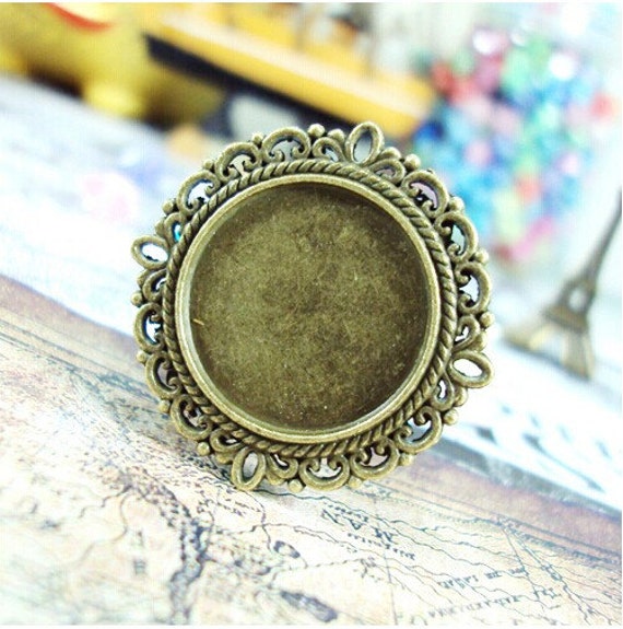 5 Antiguo Bronce 30x40mm Oval Blanks Bisel Camafeo de cabujón de configuración Broches Pins