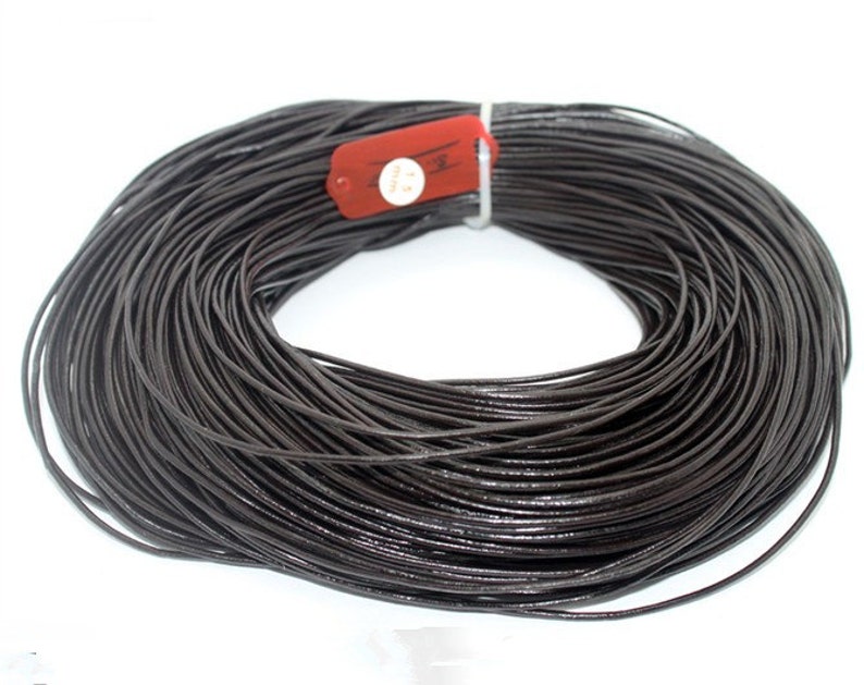 10Yds 1.50mm Black/Brown/White Genuine Leather Cords String Rope,Jewelry Beading String, For Bracelet & Necklace,DIY Jewelry Accessory image 1