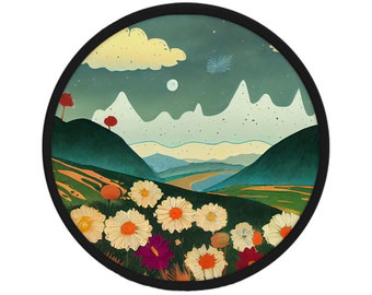 Landscape Art Patches - Graphic Patch Applique for Clothes - Flower Patches