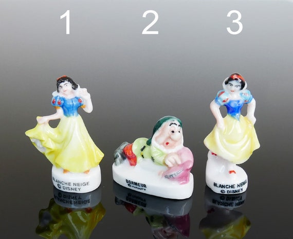 SNOW WHITE MUSICIANS Set 10 Mini French Porcelain FEVES Figures Figurines DISNEY