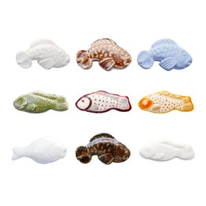 Antique Limoges Porcelain French Feve: Bisque Fish, Sole, Goldfish, Dollhouse Miniature Figurine (1")
