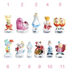 Vintage Miniature Figurine French Feve, Disney Alice in Wonderland Figure, 1.25&quot; Porcelain Dollhouse Décor, Cake Topper Decoration Charm
