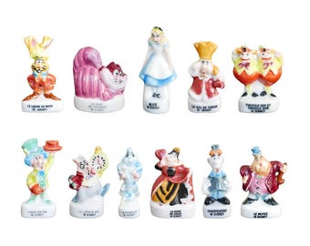 Vintage Porzellan Disney French Feve: Alice im Wunderland Figuren, Puppenhausminiatur (3,25 Zoll)
