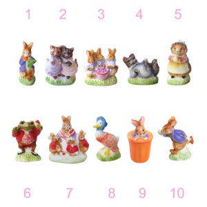 Vintage Miniature Figurine French Feve, Beatrix Potter, Peter Rabbit Bisque Figure, 1.25&quot; Porcelain Dollhouse Décor, Cake topper