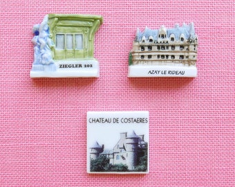 Vintage Miniature Figurine French Feve, Monument Castle, Artisan Porcelain, Dollhouse Décor, Doll Accessory, Epiphany Cake Topper Decoration
