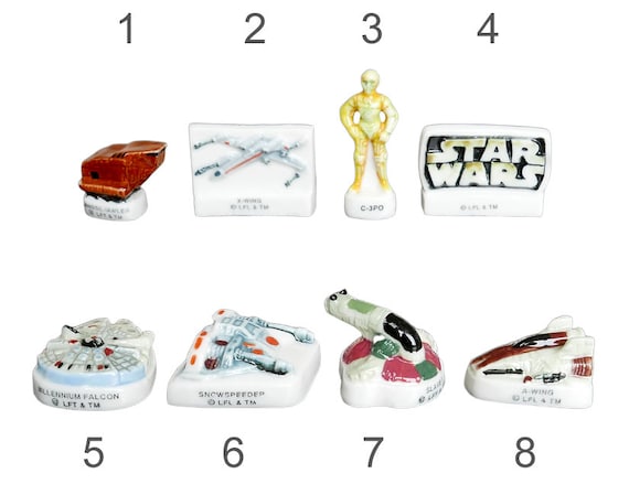 Vintage Miniature Figurine French Feve, Star Wars 2000 Figure, Vessel,  C-3PO Robot, 1.25 Porcelain Dollhouse Décor, Cake Topper Decoration 