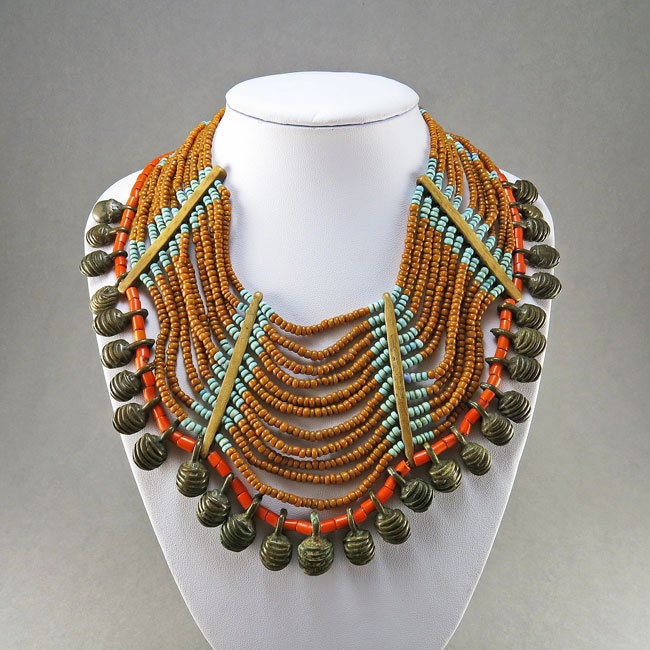 Vintage Bib Necklace Naga Necklace Ethnic Jewelry Statement Necklace
