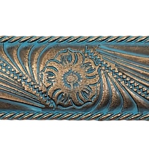 Americana Paisley Drawer Pull: Copper Patina Finish, Rustic Western Decor