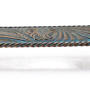 Tirador de cajón estilo americana Paisley: acabado en cobre con pátina, decoración rústica del oeste. imagen 4