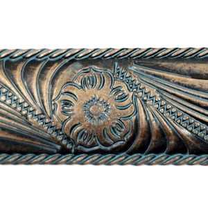 Americana Paisley Drawer Pull: Copper Patina Finish, Rustic Western Decor