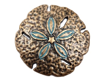 Sanddollar-Schrankknopf, Tür- und Schubladengriff, maritim, Küstenstil, Ozean, Strand, Küche, Dekoration, Kupferpatina