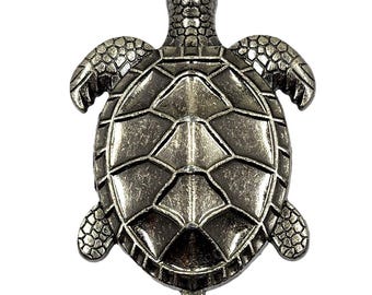 Turtle Cabinet Knob Door Drawer Pull Nautical Coastal Ocean Beach Home Kitchen Decor Silver Finish