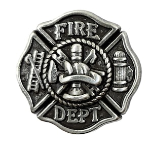 Silver Fire Dept Cross Western Saddle Hat Screw Back Concho Firefighter FF Gift Silver Fire Dept Cross Western Saddle Hat Screw Back Concho Firefighter FF Gift