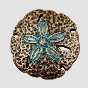Sand Dollar Cabinet Knob Door Drawer Pull Nautical Coastal Ocean Beach Home Kitchen Decor Copper Patina
