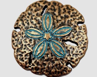 Sand Dollar Cabinet Knob Door Drawer Pull Nautical Coastal Ocean Beach Home Kitchen Decor Copper Patina