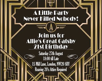 gatsby invitation etsy