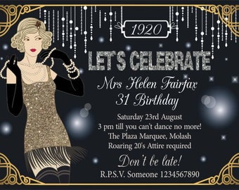 Gatsby Invitation Etsy