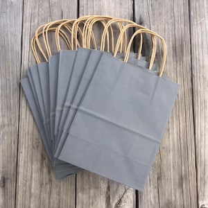 20 Pack Gray Wedding Welcome Bags / Charcoal Gift Bags 8"x4"x10"