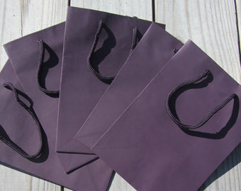 20 Pack - 6.25"x3.5"x8.5" Eggplant Gift Bags Heavy-Weight Paper