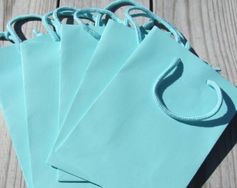 50 Pack -  6.25"x3.5"x8.5" Robins Egg Blue/Turquoise Gift Favor Bags Heavy-Weight Paper
