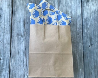 50 Pack - Kraft Paper Handle Bags(8x4x10)