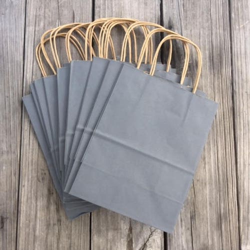 Wedding Bags/gray Gift Bags/20 Pack/charcoal Gray Gift Etsy