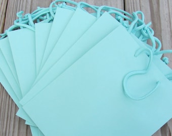 10 Pack 8"x4"x10" Robins Egg Blue/Turquoise Gift Bags Heavy-Weight Paper