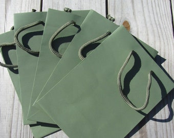 50 Pack - 10"x5"x13"  Green Gift Bags Heavy-Weight Paper