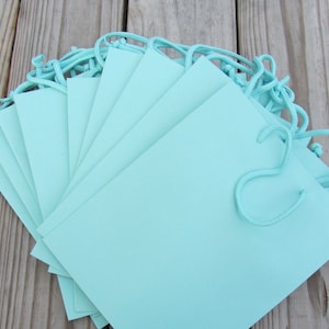 10 Pack 8"x4"x10" Robins Egg Blue/Turquoise Gift Bags Heavy-Weight Paper