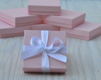 20 Light Pink 3.5x3.5x1 Matte Gift Jewelry Boxes Square Baby Pink Gift Boxes Shower Favor