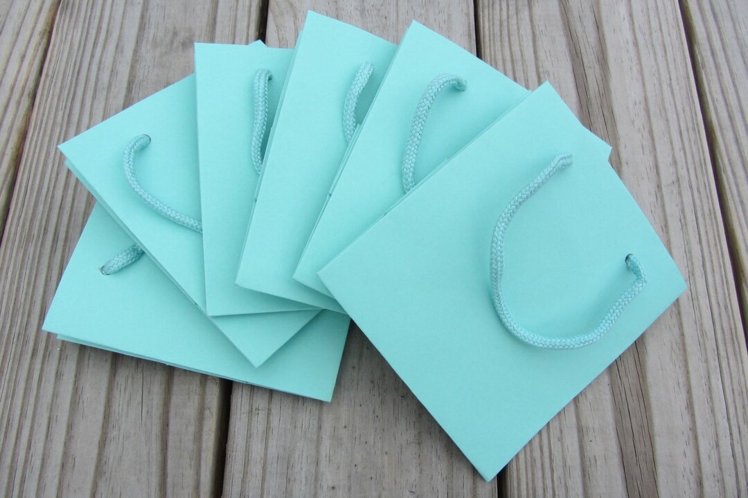 50 Pack 5.5 X 3.5 X 6 Robins Egg Blue Gift Bags Heavyweight Paper Etsy