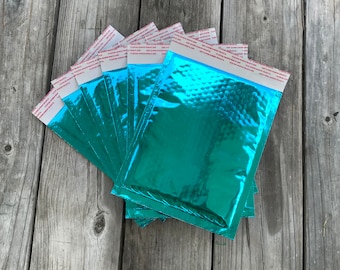 20 Pack  6.5"x9" Metallic Teal Bubble Mailers/Padded Mailers