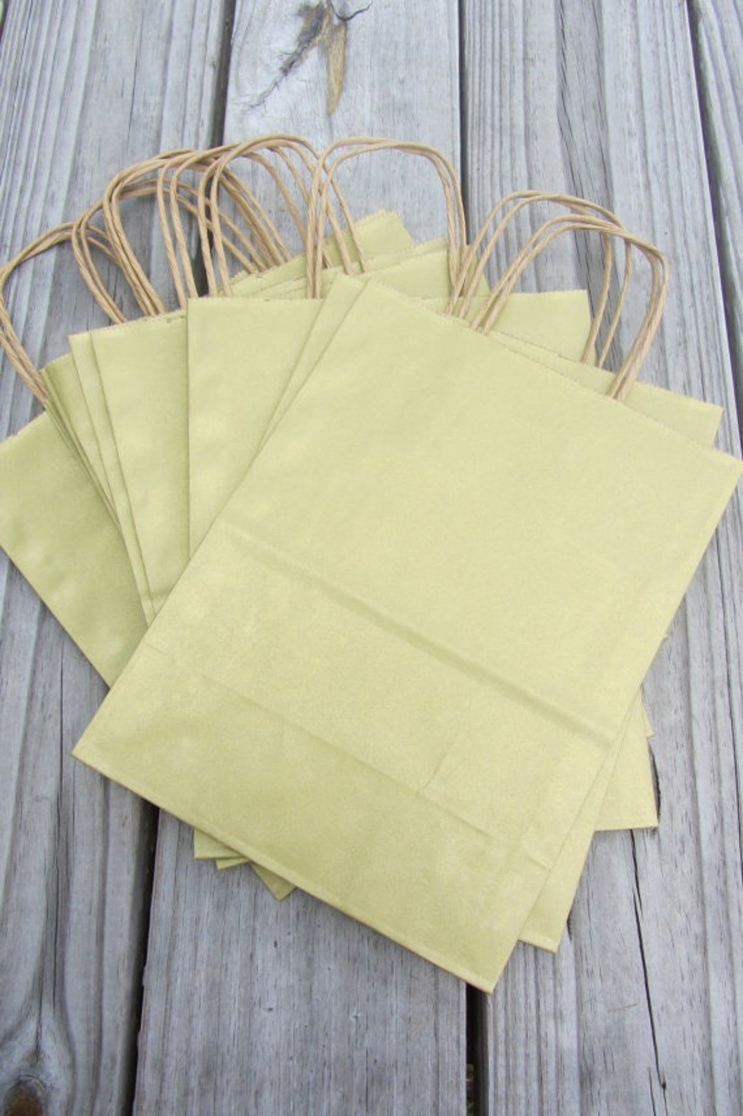 50 Pack Metallic Gold Gift Bags With Handleswedding Guest Etsy