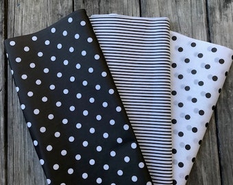 Tissue Paper/50 Sheets/Black and White Tissue Paper Assortment 20"x30"/Polka Dot Tissue/Stripe Tissue