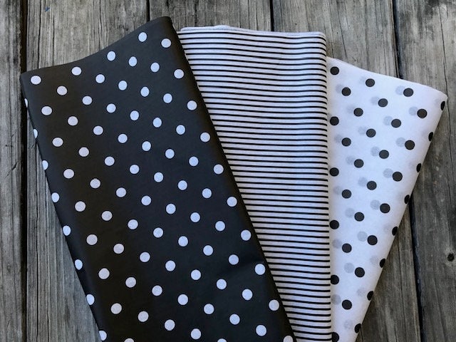 Tissue Paper/50 Sheets/Black and White Tissue Paper Assortment  20x30/Polka Dot Tissue/Stripe Tissue