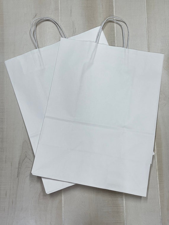 White paper gift bags with handles hotsell