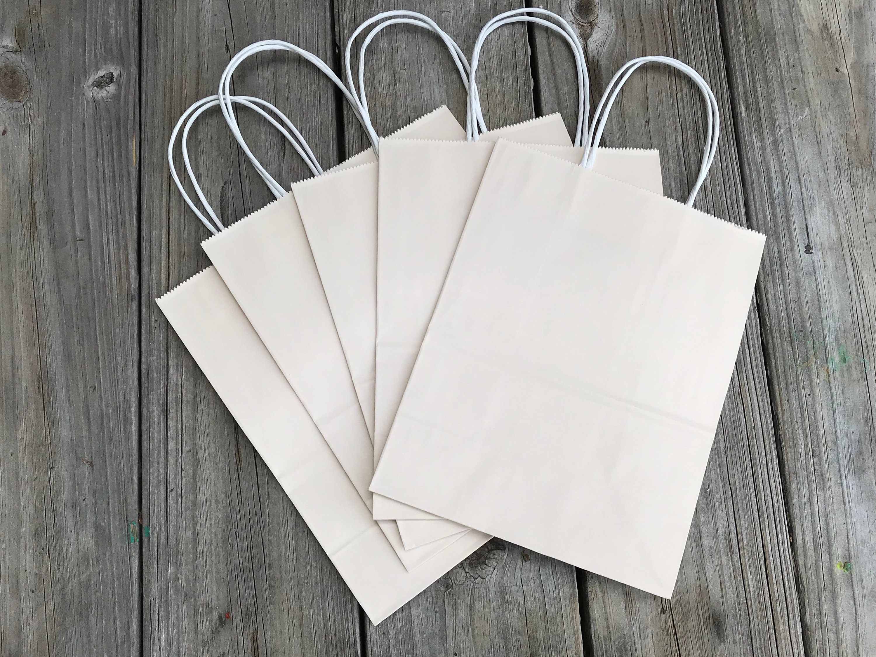 20 Pack Ivory on White Kraft Gift Bags Wedding Etsy