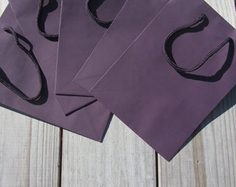 10 Pack - Eggplant Gift Bags 8"x4"x10"Heavy-Weight Paper