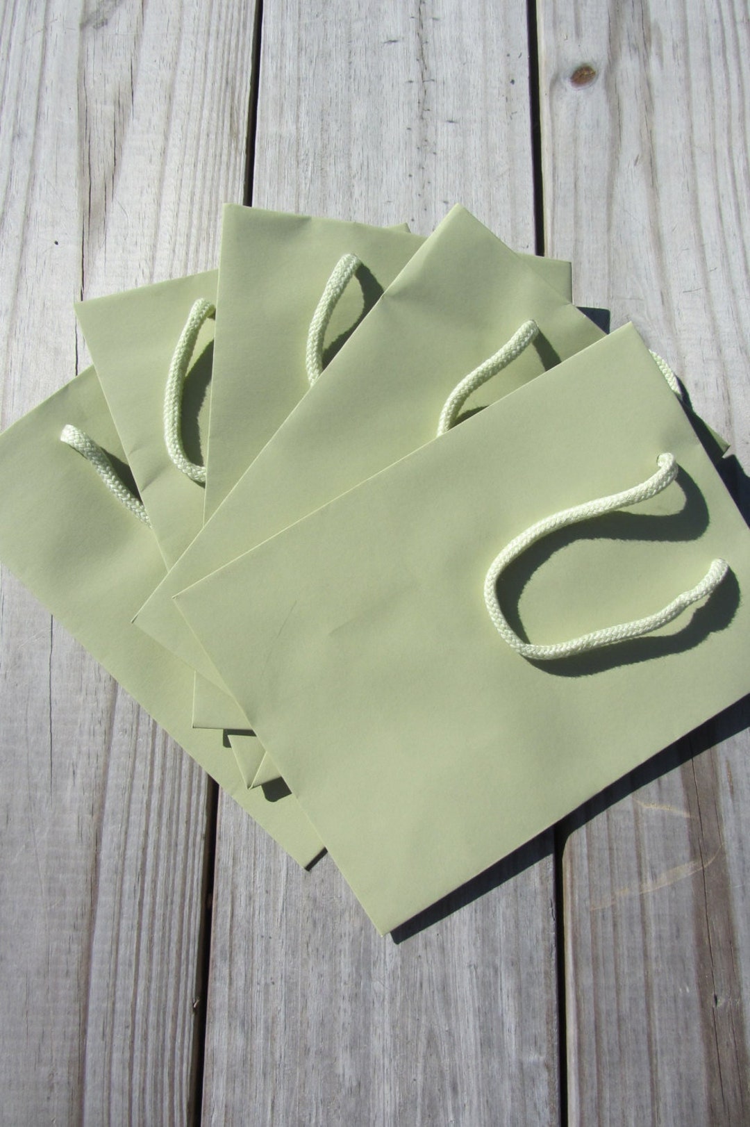 50 Pack 6.25x3.5x8.5 Celery Green Gift Bags Heavyweight Paper Etsy