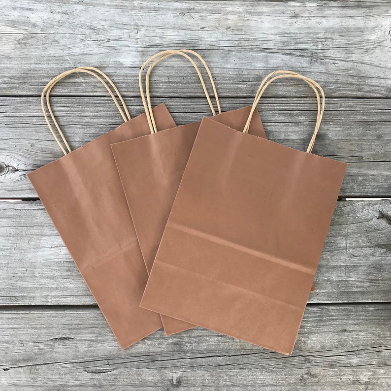 50 Pack Bronze Gift Bags With Handles Wedding Bags Etsy