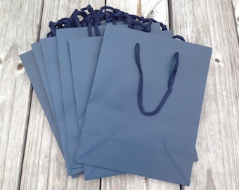 100 Pack Navy Blue Gift Bags Heavy-Weight Paper-8"x4"x10'"