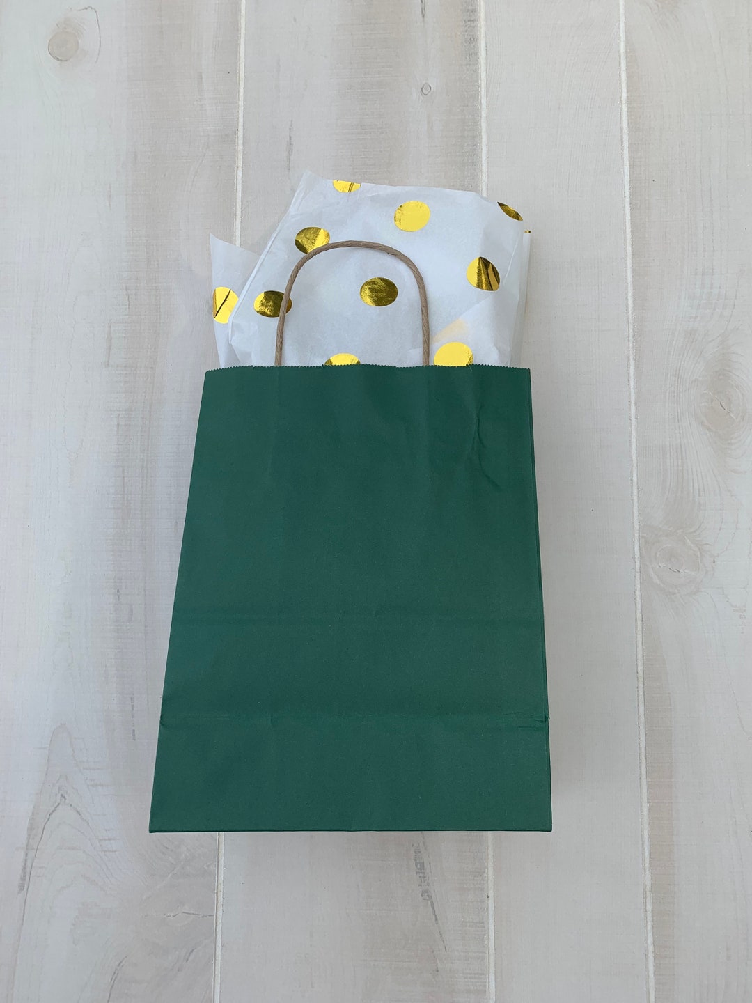 20 Pack Green Gift Bags/forest Green Gift Bags/wedding Bags