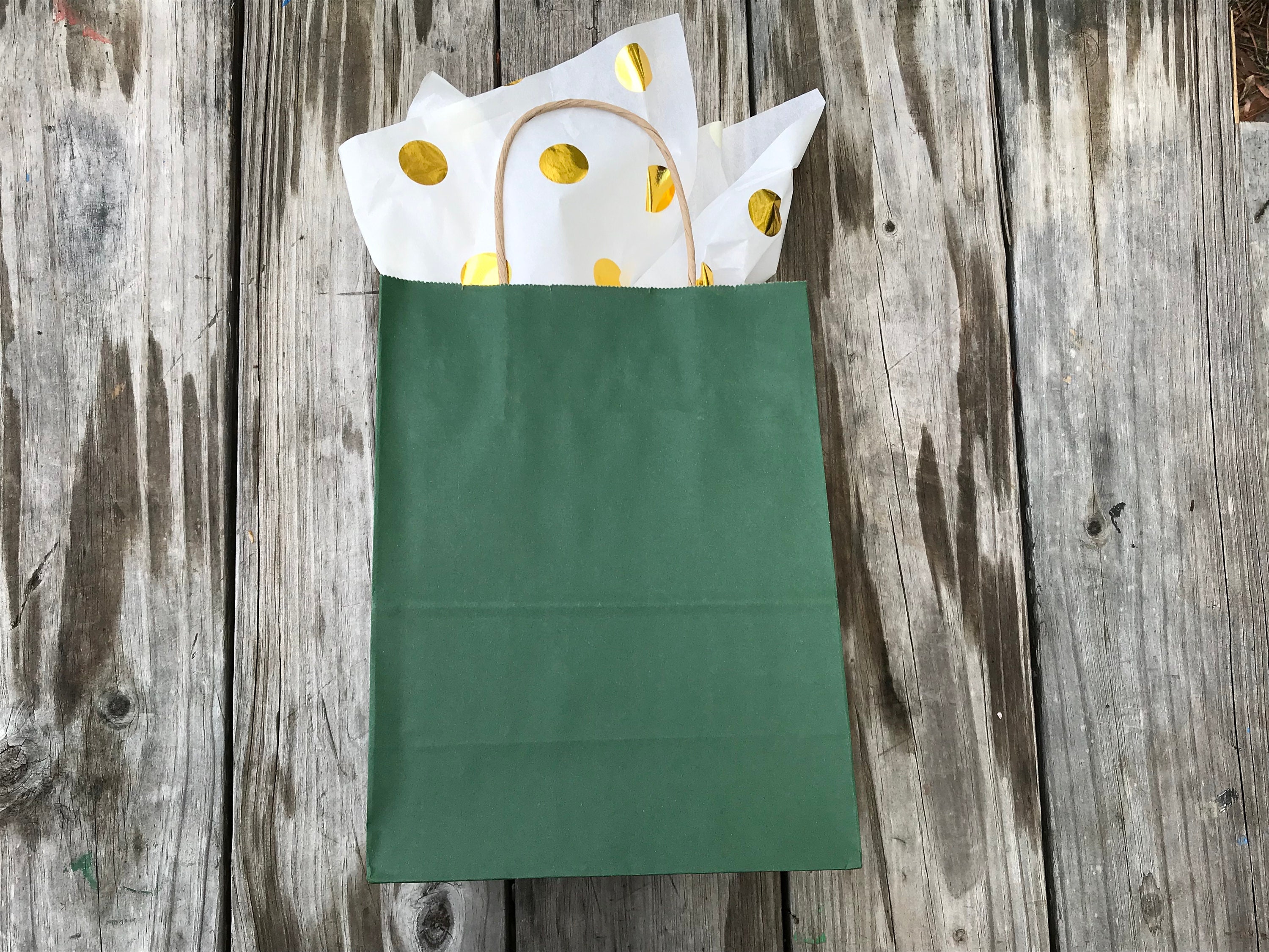 50 Pack Forest Green Gift Bags/Kelly Green Gift Bags/Wedding Etsy