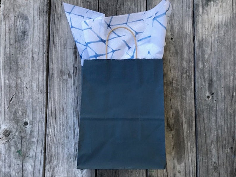 20 Pack Navy Blue Kraft Gift Bags/Wedding Welcome Bags/ 8'x4'x10' 